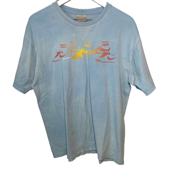Y2K Nike Faded Distressed Sneaker Graphic Short Sleeve T Shirt - Men's Size L - Picture 1 of 4